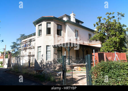 Logement britannique dans Barrio de Bella Vista la 'colonie anglaise', zone minière Rio Tinto, province de Huelva, Espagne Banque D'Images