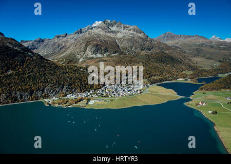 Silvaplana, Julier, Maloja, Piz Julier, Piz Polaschin, Piz Albana, silvaplana, Engadine, Canton des Grisons, Suisse Banque D'Images