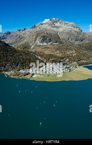 Silvaplana, Julier, Maloja, Piz Julier, Piz Polaschin, Piz Albana, silvaplana, Engadine, Canton des Grisons, Suisse Banque D'Images