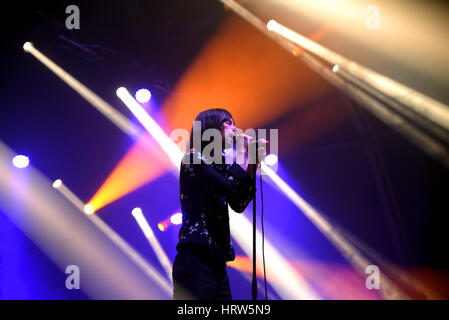 Barcelone - 4 JUIL : Primal Scream (band) en concert au Festival de Vida le 4 juillet 2015 à Barcelone, Espagne. Banque D'Images