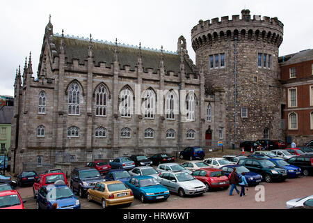 Le Château de Dublin et la Tour Record. Dublin. L'Irlande. L'Europe. Banque D'Images