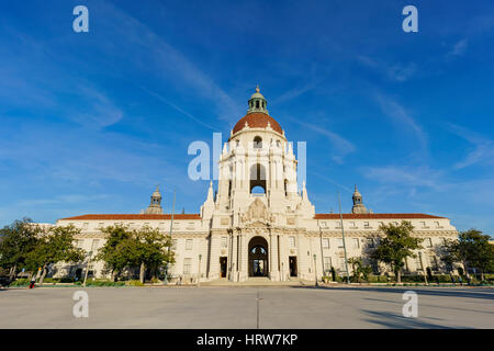 La belle scène de l'après-midi l'Hôtel de Ville de Pasadena, Los Angeles, Californie Banque D'Images