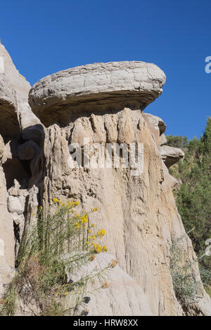 Cap rock, Parc National Theodore Roosevelt, ND, USA Banque D'Images