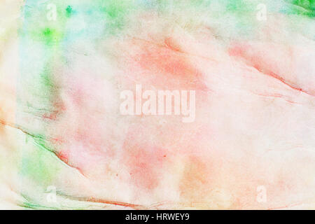Art peinture aquarelle abstraite Main sur fond blanc avec des taches, pulvérisation, des éclaboussures : rouge et tons verts et des demi-teintes. Faites à la main sur papier grain textu Banque D'Images