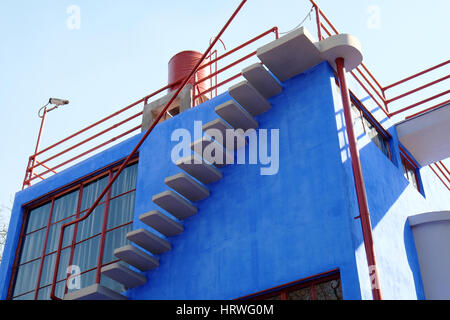 L'extérieur de la chambre Studio Museum de Diego Rivera et Frida Kahlo, Colonia San Angel Inn, Alvaro Obregon, Mexique DF. Banque D'Images