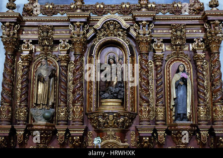 Intérieur de l'église San Juan Bautista à Coyoacan, Mexico. Banque D'Images