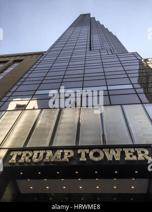 New York, USA-28 février : la Trump Tower à New York City Banque D'Images