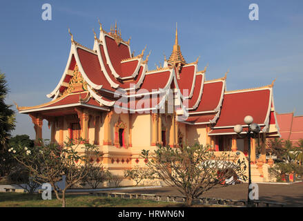 Le Laos, Vientiane, Pha That Luang, wat, temple bouddhiste, Banque D'Images