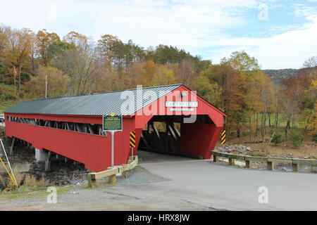 Pont couvert de Taftsville, New York Banque D'Images