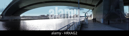 Le centre-ville de Glasgow clydeside Kingston Bridge panorama Banque D'Images