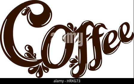 Lettre café logo isolé sur fond blanc. Illustration de Vecteur