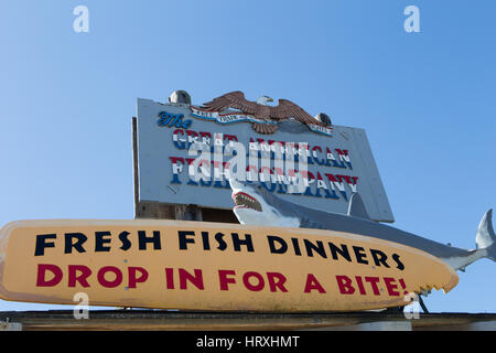 Le restaurant Great American fish company sur le port de Morro Bay California USA Banque D'Images