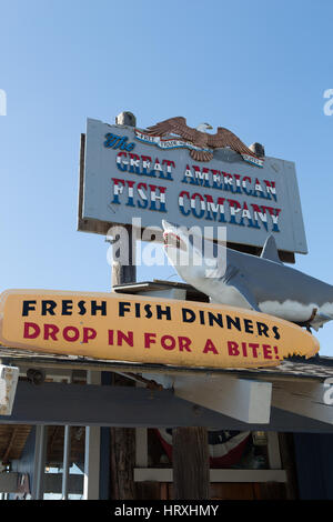 Le restaurant Great American fish company sur le port de Morro Bay California USA Banque D'Images