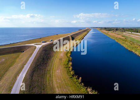 Florida Port Mayaka, lac Okeechobee, Florida Trail, aérien de la vue ci-dessus, les visiteurs voyage voyage visite touristique site touristique sites touristiques cu Banque D'Images