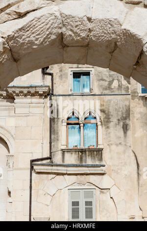 Sites touristiques de la Croatie. Belle ville de Split. Paradis croate. Palais de Dioclétien. Banque D'Images