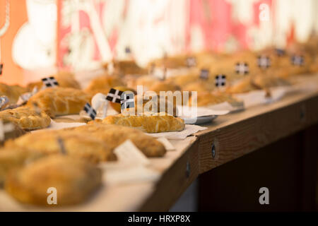 Pasties lors du Championnat pâteux, Eden Project. Banque D'Images