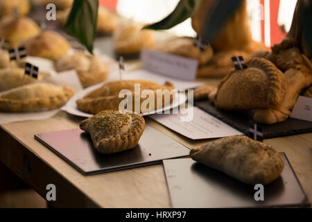 Pasties lors du Championnat pâteux, Eden Project. Banque D'Images