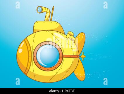 Vector cartoon Yellow Submarine, illustration. Illustration de Vecteur