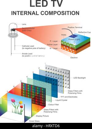 Les LED ont permis à de nouveaux écrans et capteurs pour être développé, tandis que leur taux de commutation élevée sont également utilisés dans la technologie de communication de pointe. Illustration de Vecteur