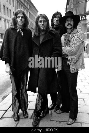 Le groupe de rock britannique Pink Floyd en tournée européenne 1968, Syd Barrett, Nick Mason, Richard Wright et Roger Waters Banque D'Images