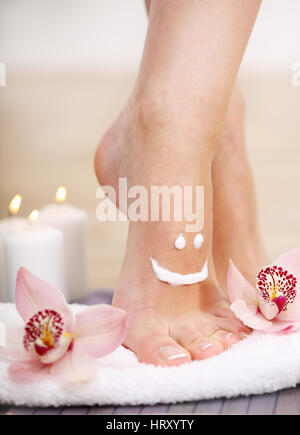 Des soins de spa et de produits pour les pieds spa, Thailande. Sélectionnez et soft focus Banque D'Images