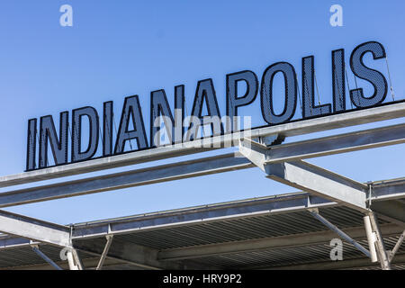 Indianapolis - Circa 30 Septembre 2016 : Indianapolis Motor Speedway porte 1 Entrée. Les hôtes de l'IMS l'Indy 500 et Brickyard 400 courses Auto V Banque D'Images