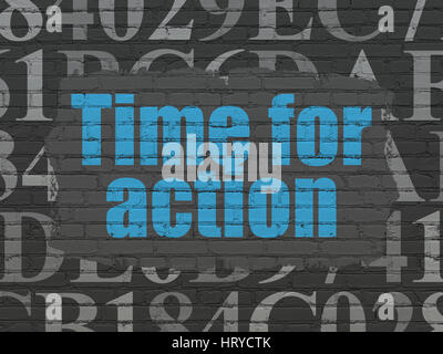 Timeline concept : le temps d'agir sur wall background Banque D'Images