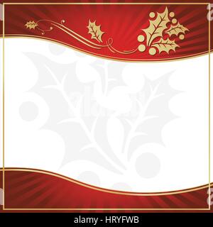 Holly rouge exotique orné Gift Tag avec de la place pour votre propre texte. Illustration de Vecteur