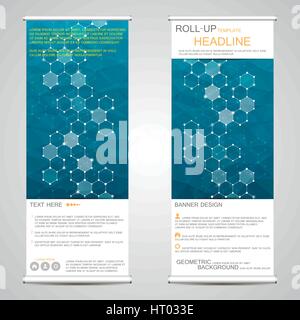 Roll-up Banner stands de présentation et de publication. Fond abstrait géométrique. Vector illustration Illustration de Vecteur