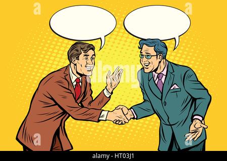 Les négociations d'affaires businesspeople shaking hands Illustration de Vecteur