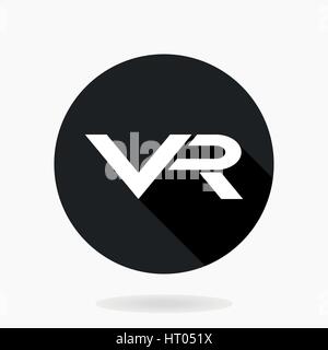 Télévision avec l'icône vecteur Fine Logo VR Illustration de Vecteur