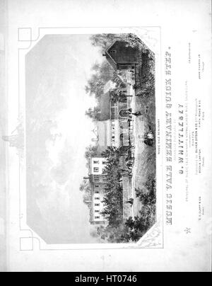 Sheet Music image de couverture de la chanson 'Musique Vale Séminaire Quick Step', avec l'auteur original "Lecture notes arrangées pour Piano par O Whittlesey, Directeur de séminaire et Vale de musique de Musique, Acad Normal Salem, Conn', United States, 1860. L'éditeur est répertorié comme 'Oliver Ditson et Co., 277 Washington St.', la forme de composition est 'sectional', l'instrumentation est 'piano', la première ligne se lit 'Aucun', et l'illustration artiste est répertorié comme "J.H. Bufford's Lith. [Musique] campus Séminaire Vale'. Banque D'Images