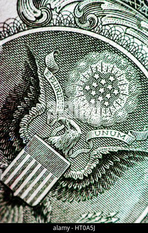 Photo macro d'un one dollar bill Banque D'Images