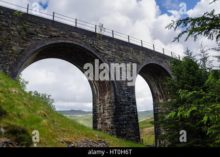 Le viaduc de Nant Prysor, neuf arches, sur le Bala abandonné La ligne de chemin de fer de Trawsfynydd est fermée dans les années 1960 et maintenant utilisé comme sentier de randonnée permissif Banque D'Images