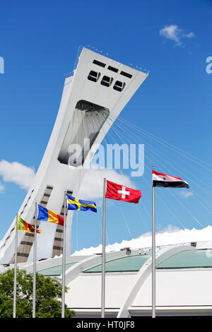 Stade olympique pour les jeux d'été de 1976 à Montréal, Québec, Canada. Banque D'Images