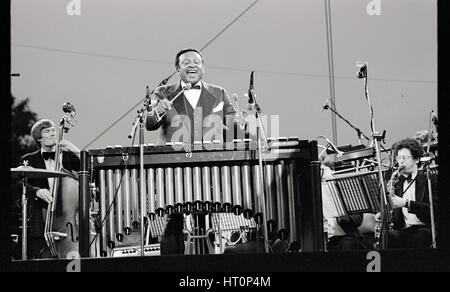 Lionel Hampton, Knebworth, 1982. Artiste : Brian O'Connor. Banque D'Images