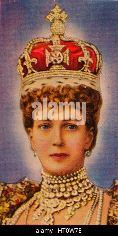 La Reine Alexandra, épouse du roi Édouard VII, à son couronnement, 1902 (1935). Artiste : Inconnu. Banque D'Images