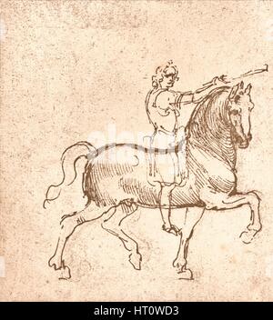 Dessin d'une walking horse, c1472-c1519 (1883). Artiste : Leonardo da Vinci. Banque D'Images