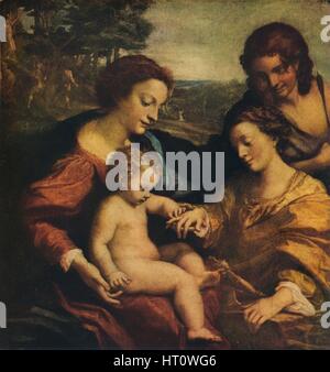 "Le Mariage mystique de Sainte Catherine", 1526-1527. Artiste : Correggio. Banque D'Images