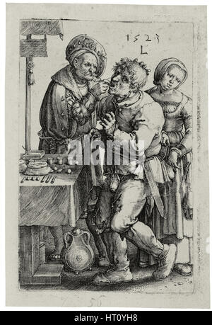 Le Dentiste, 1523. Artiste : Lucas van Leyden,, (1489/94-1533) Banque D'Images