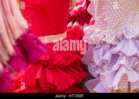 Femme vêtements rouge flamenco texture Banque D'Images