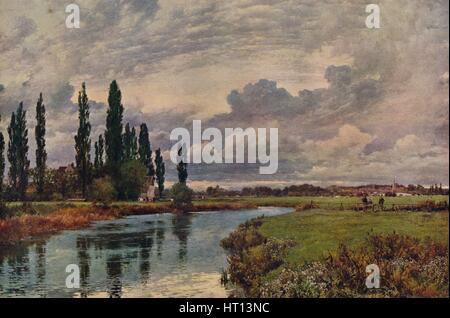 Les peupliers dans la vallée de la Tamise, c, 19ème siècle (1938). Artiste : Alfred William Parsons Banque D'Images