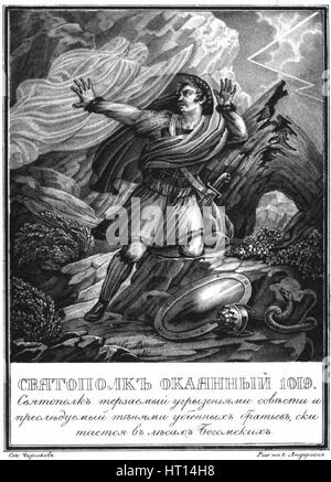 Sviatopolk le maudit. (1019), de l'Illustre Karamzin 1836. Artiste : Artemyevich Chorikov, Boris (1802-1866) Banque D'Images