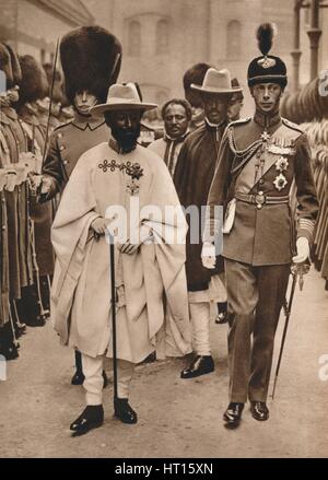 "Ras Tafari, Prince Régent de l'Éthiopie (l'Empereur Hailé Sélassié) avec le duc d'York', 1924. Artiste : Inconnu. Banque D'Images