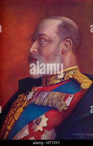 Le roi Édouard VII en la première année de son règne, 1901 (1910). Artiste : Sir Robert Ponsonby Staples. Banque D'Images