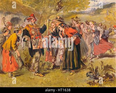 'Autolycus chante dans The Winter's Tale : acte IV, scène III', c1875. Artiste : Sir John Gilbert. Banque D'Images
