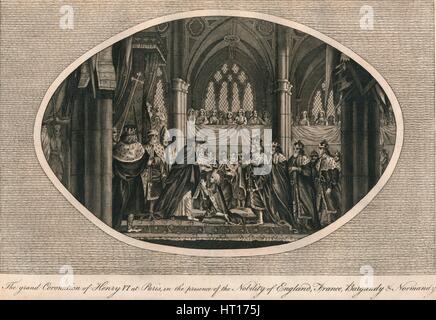 Le grand couronnement d'Henri VI d'Angleterre à Paris, 1431 (1793). Artiste : Inconnu. Banque D'Images