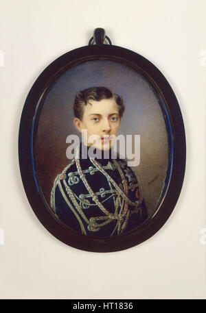 Portrait du Tsarévitch Nicolas Alexandrovitch de Russie (1843-1865), ch. 1861. Artiste : Rockstuhl Alois, Gustav (1798-1877) Banque D'Images