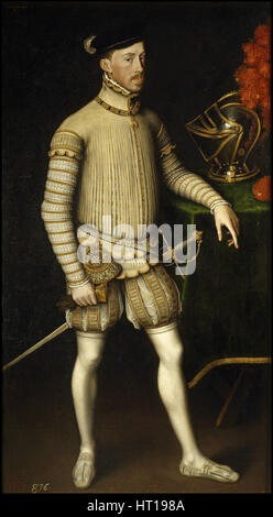 Portrait de l'empereur Maximilien II d'Autriche (1527-1576), 1550. Artiste : Mor, Antonis (Anthonis) (ch. 1517-1577) Banque D'Images