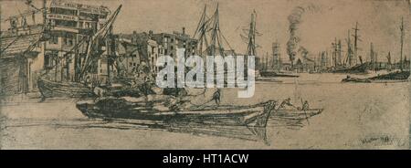 'Entrepôts Thames', 1859, (1904). Artiste : James Abbott McNeill Whistler. Banque D'Images